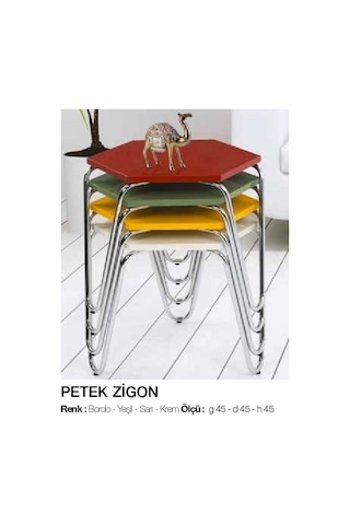Zigon Osm Petek Model Metal Nikelaj V Ayak Çok Renkli Tabla Itina (410190504)