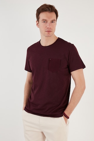 Buratti % 100 Pamuklu Slim Fit Bisiklet Yaka Cepli Erkek T Shirt 5902000 Vişne