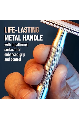 King C. Gillette Krom Kaplama Saplı Tıraş Bıçağı + Jilet 5'li