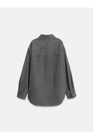 Dilvin 50537 Örme Oversize Gömlek-gri Gri