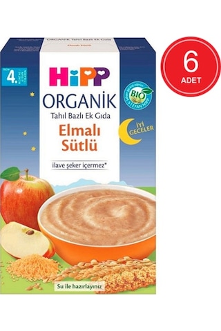 Hipp İyi Geceler Organik Elmalı Sütlü 4+ Ay Kaşık Maması 6 x 250 G