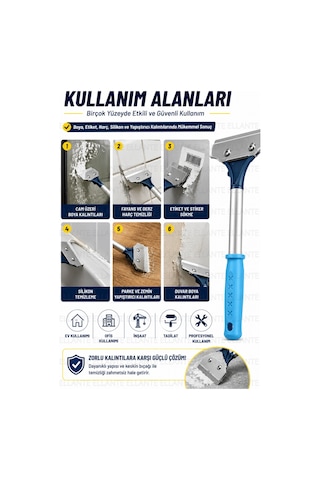 Profesyonel Kazıma Bıçağı 30 Cm 18 Mm Değiştirilebilir Bıçaklı Boya Cam Etiket Derz Kazıyıcı