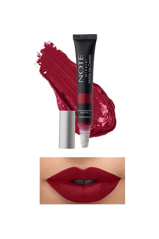 Note Cosmetics Mineral Matte Lip Cream Yarı Mat Bitişli Likit Ruj 06 Go Red - Kırmızı