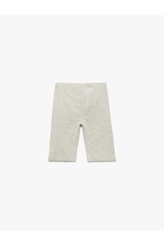 Koton Pamuklu Beli Lastikli 3'lü Basic Kısa Tayt Seti Gri 5skg10313ak Gri