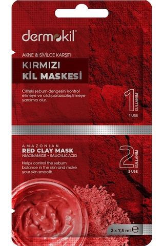 Dermokil Akne ve Sivilce Karşıtı Kırmızı Kil Maskesi 2 x 7.5 ML