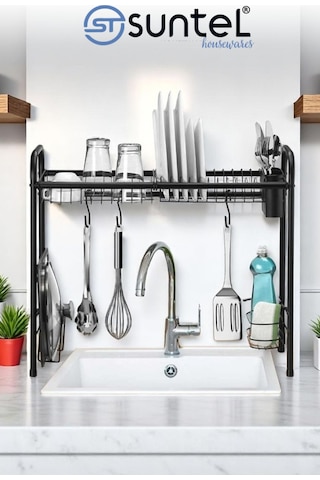 Suntel Mini Bulaşıklık & Bulaşık Kurutma Matı - Pratik Ve Bulaşıklık Siyah