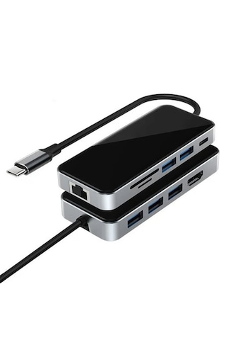 Forzacase Type-c To Hdmı 5 Usb 3.0 Rj45 Usb-c 60w Tf Ve Sd Dönüştürücü 10in1 Hub - Fc1153