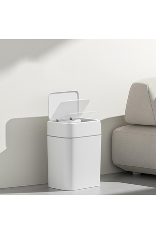 18 Litre Sensörlü Otomatik Çöp Kovası Ofis Mutfak Banyo Balkon Çöp Kovası Beyaz