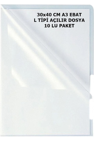 A3 L Tipi Açılan Şeffaf Dosya 10lu Paket Diğer