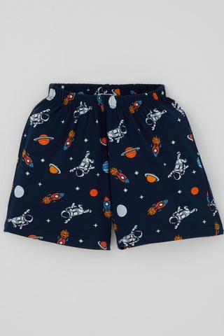 Breeze Erkek Bebek Şortlu Pijama Takımı Galaksi Temalı Astronot Desenli 9 Ay-3 Yaş, Lacivert