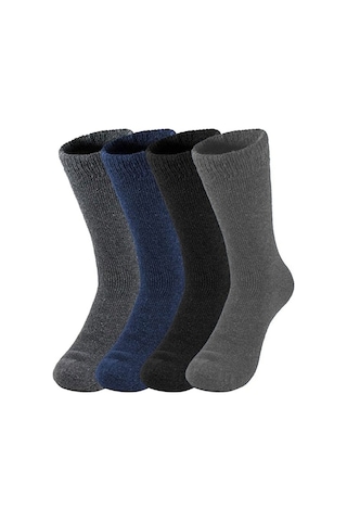 4Lü Erkek Kalın Havlu Termal Soket Çorap-Standart-Karışık Çok Renkli