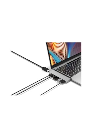 Apple Uyumlu Macbook Pro/air İçin Hyper Drive Duo 7'si 2 Arada Bağlantı İstasyonu - Uzay Grisi, Hd28c-gümüş, Gri
