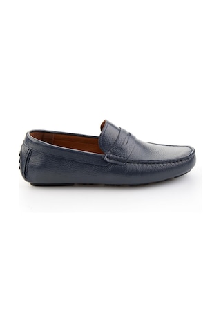 Bambi Lacivert Hakiki Deri Erkek Loafer Ayakkabı E01547009740 Lacivert