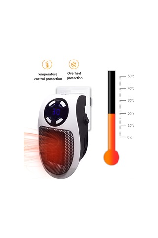 Youtek Eu Plug Ptc Seramik Isıtıcı 500w - Hızlı Isıtma, Sıcaklık Gösterimi, Aşırı Isı Korumalı, Sessiz Ve Taşınabilir Ev Ofis Isıtıcı