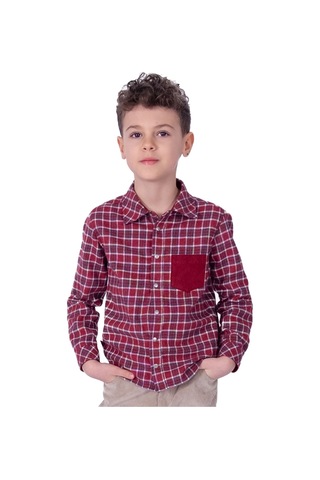 Kırmızı Ekose Erkek Çocuk Gömlek 001