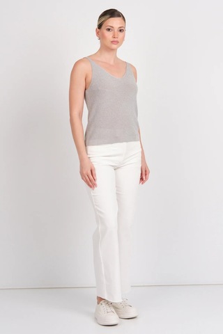 Sisley Onlshına Sl Glıtter Top Knt Kadın Gri Bluz - 15322379