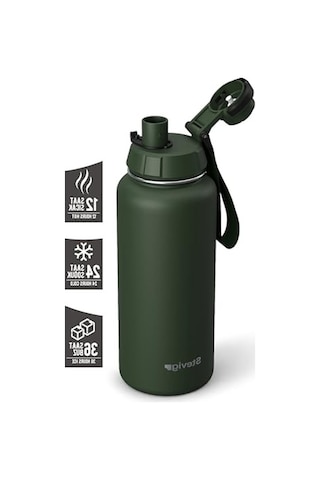 Sızdırmaz Çelik Termos - 1000 Ml Kapasite, Yeşil Renk 01