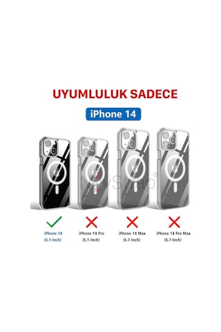 Apple Uyumlu iPhone 14 Kilif Kamera Üzerini Tam Kapatan Silikon Seffaf Tipali 556416430