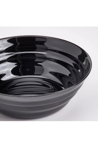 4 Adet Çorba Kasesi Çap 14 Cm 4'lü Set Servis Sunum Kasesi Özel Sertleştirilmiş Cam Siyah Kase siyah