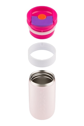 Dopper Travel Mug Yalıtımlı Termos Bardak 300 Ml - Çilek Pembesi Açık Pembe / Beyaz