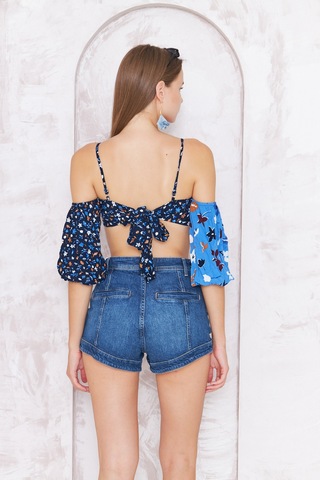 Kutaf Kadın Mavi Vintage Jean Şort 001
