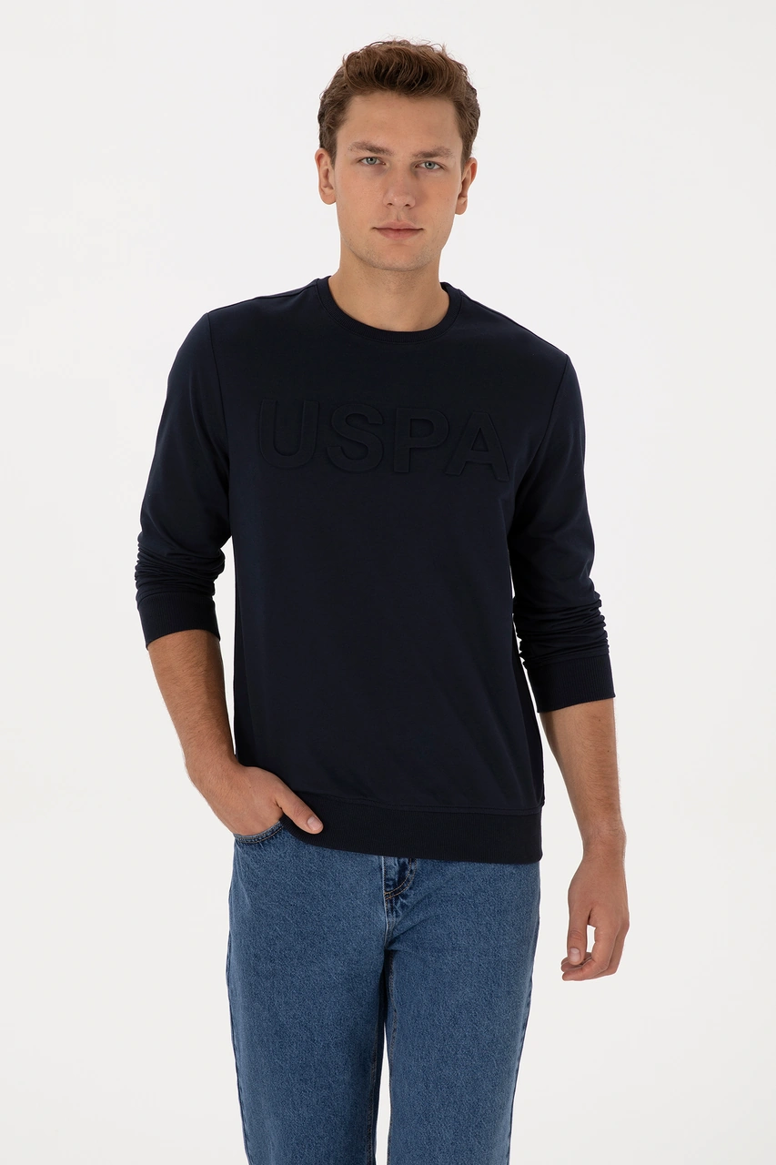 U.S. Polo Assn. Erkek Regular Fit Bisiklet Yaka Lacivert Basic Sweatshirt 50307793-VR033