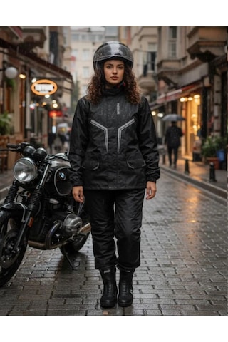 Ebakbak Motosiklet Ve Bisiklet Lüx Yağmurluk Takım Waterproof Oxford Kumaş Astarlı Yağmurluk Takım