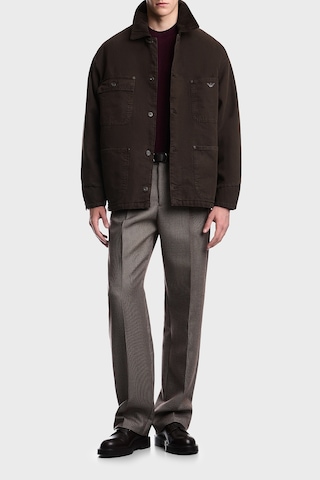 Emporio Armani Logolu Regular Fit Cep Detaylı Kaban Erkek Kaban Em006501 Af27763 U6030 Koyu Kahve Koyu Kahverengi
