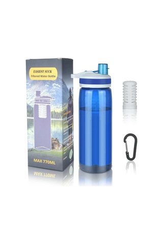 K8636 770 ML Açık Kamp Yürüyüş Bpa İçermeyen Su Filtreli Şişe Su Arıtma Şişesi Fda Sertifikalı - Yeşil