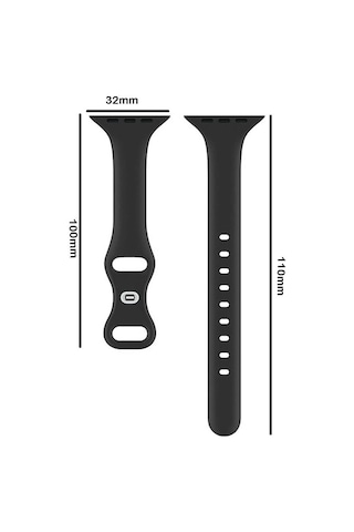 Wozlo Apple Uyumlu iOS Watch 1, 2, 3, 4, 5, 6, 7, 8, Se Silikon Kordon Kayış - S-m Beden 38/40/41mm - Siyah