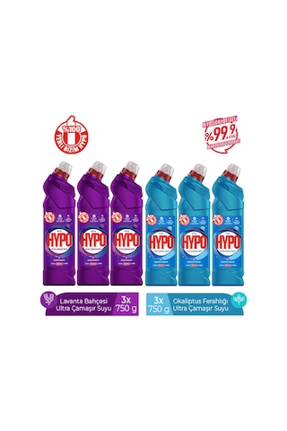 Hyper Hypo Ultra Çamaşır Suyu Lavanta + Okaliptus 6 x 750 G