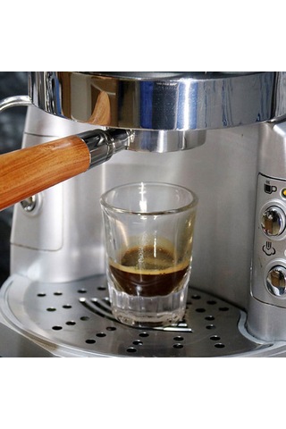 Teltree 51mm Üç Kulaklı Paslanmaz Çelik Kahve Portafilter, Ahşap Kolu, Profesyonel Ekstraksiyon, Ev Kullanıma Uygun, Filtre Sepeti İçerir Diğer