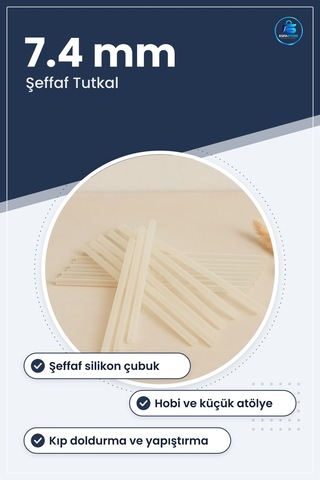 Silikon Sıcak Tutkal Çubuğu 7.4 Mm 1 Kg Şeffaf Yapıştırıcı Çubuk
