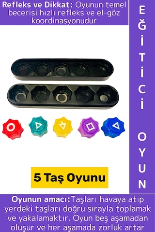 Eğitici Çocuk Refleks El Göz Koordinasyonu Beceri Gelişimi Eğlenceli Squid Game Beş Taş Oyunu