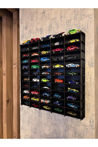 Oyuncak Araba Rafı Mobilya Siyah