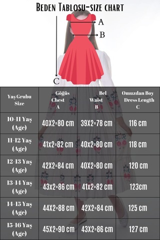 Kız Çocuk Pamuklu Keten Uzun Boydan Astarlı Elbise Açık Turuncu-krem