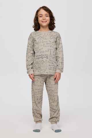 Panço Erkek Çocuk Baskılı Pijama Takımı Taş