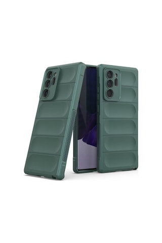 Samsung Galaxy Note 20 Ultra Uyumlu Silikon Kılıf - Kamera Korumalı Esnek Airbag Kapak - Yeşil