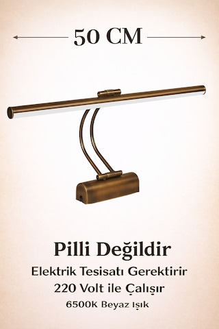 Merwish Flüt Led Aplik 50 Cm Duvar Aydınlatma 4000k Doğal Beyaz Işık Kablo Bağlantılı 220v Modern Tasarım Eskitme
