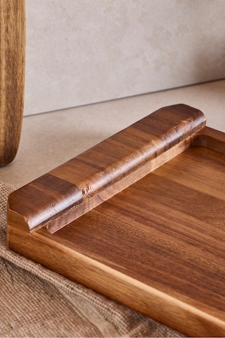 Akasya Sunumluk Kulplu 47x17 Cm Kahverengı Kahverengi