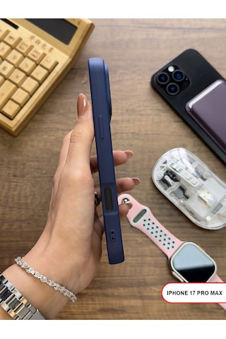 Apple iPhone 17 Pro Max Uyumlu Kamera Korumalı Darbeye Dayanıklı Renk Atmayan Keep Silikon Kılıf Lacivert