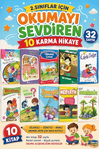 2. Sınıf Okumayı Sevdiren 32 Sayfalık 10 Lu Karma Hikaye Seti