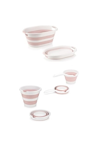 Ahir Ticaret Katlanabilir 3'Lü Banyo Seti Pembe