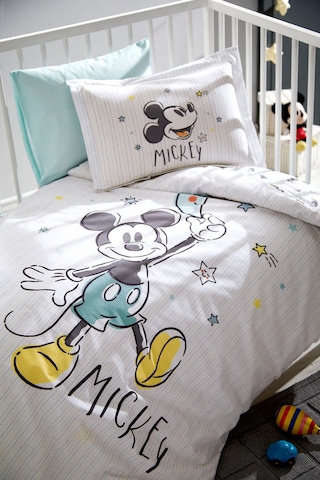 Özdilek Mickey Mouse Good Night Disney Lisanslı Bebek Nevresim Takımı Beyaz