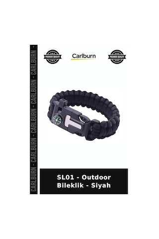 Sl01 - Outdoor Bileklik - Siyah Koyu Renk Kullanışlı Parça Modern Takılar