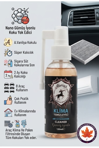 Tetikli Klima Temizleyici Amerikan Vanilya Kokulu 150ml 8 Araçlık Oto Ve Evsel Klima Uyumlu