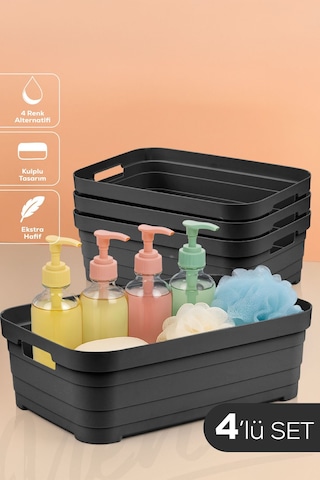 4'lü 8,2 Litre Saklama Kutusu Antrasit Antrasit