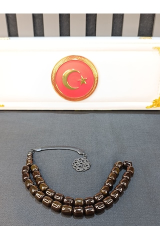 Sıkma Kehribar Tesbih Koyu Yeşil