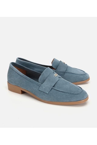 Hotiç Kadın Süet Deri Mavi Toka Detaylı Günlük Loafer 01ayh321820a600 01ayh321820a600