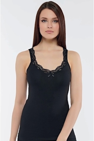 Kolcu Ribana Omuz Dantel-kb2590-siyah Siyah